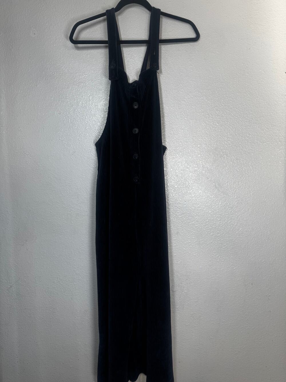 Madewell Texture & Thread Velour Corduroy Overall Navy Blue Button Front Sz M